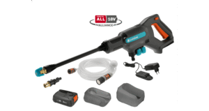 Survepesur AquaClean 24/18V P4A, komplektis Li-Ion 18V/2,5Ah aku ja laadija AL1810CV; 0°, 15° ja 40° otsik; pikk ja lühike pihustusvars; OGS liitmikega 5m ühendusvoolik ja filter